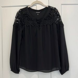 Express Black Long Sleeve Blouse Size XS